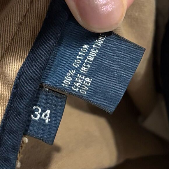 Vintage Y2K Polo Ralph Lauren Cargo Shorts Size 34 Khaki 10” Inseam Heavy Cotton - Picture 8 of 8